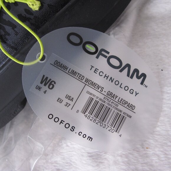 OOFOS Limited Gray Leopard Slides - Picture 3 of 9